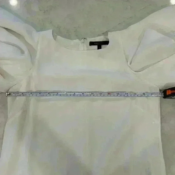 BCBG Maxazria Women’s Dress Size 2 White Ruffle Sleeve LWD Bride - Picture 9 of 11